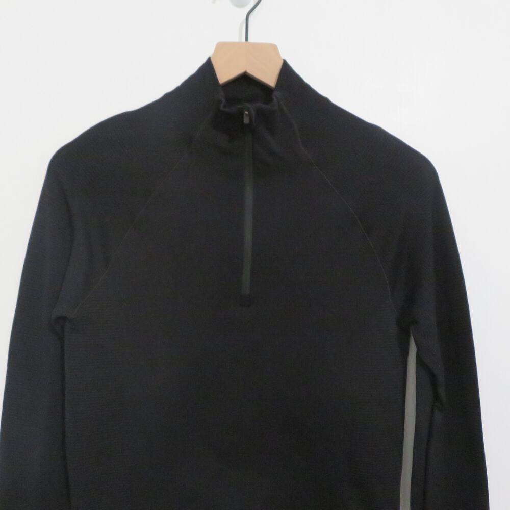 Athleta Womens Black Long Sleeve 1/4 Zip Sweatshirt - Picture 3 of 6